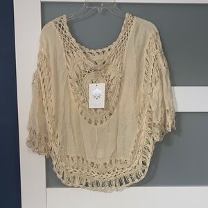 Rebellion Beige Crochet Blouse